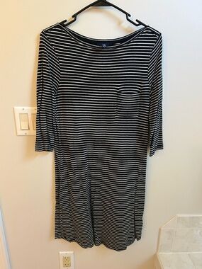 GAP Black and White Striped Dress
